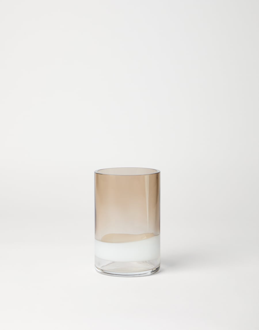 Jarrón pequeño en cristal de Murano a rayas Natura Lifestyle - Brunello Cucinelli