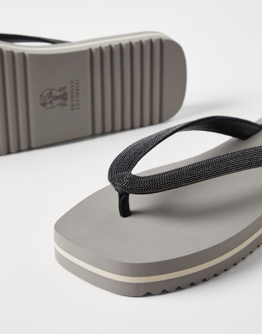 Precious flip flops Light Grey Lifestyle - Brunello Cucinelli