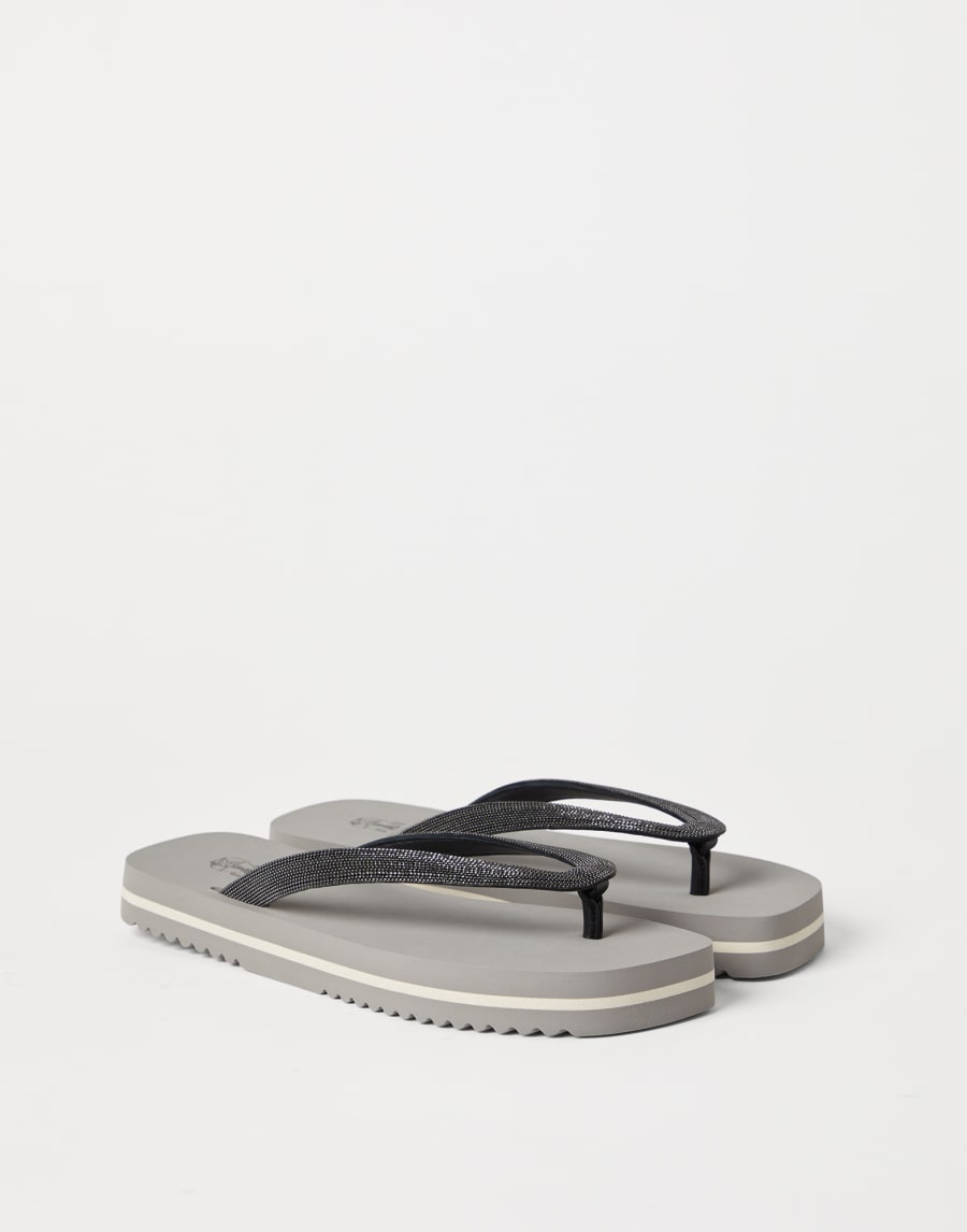Precious flip flops Light Grey Lifestyle - Brunello Cucinelli