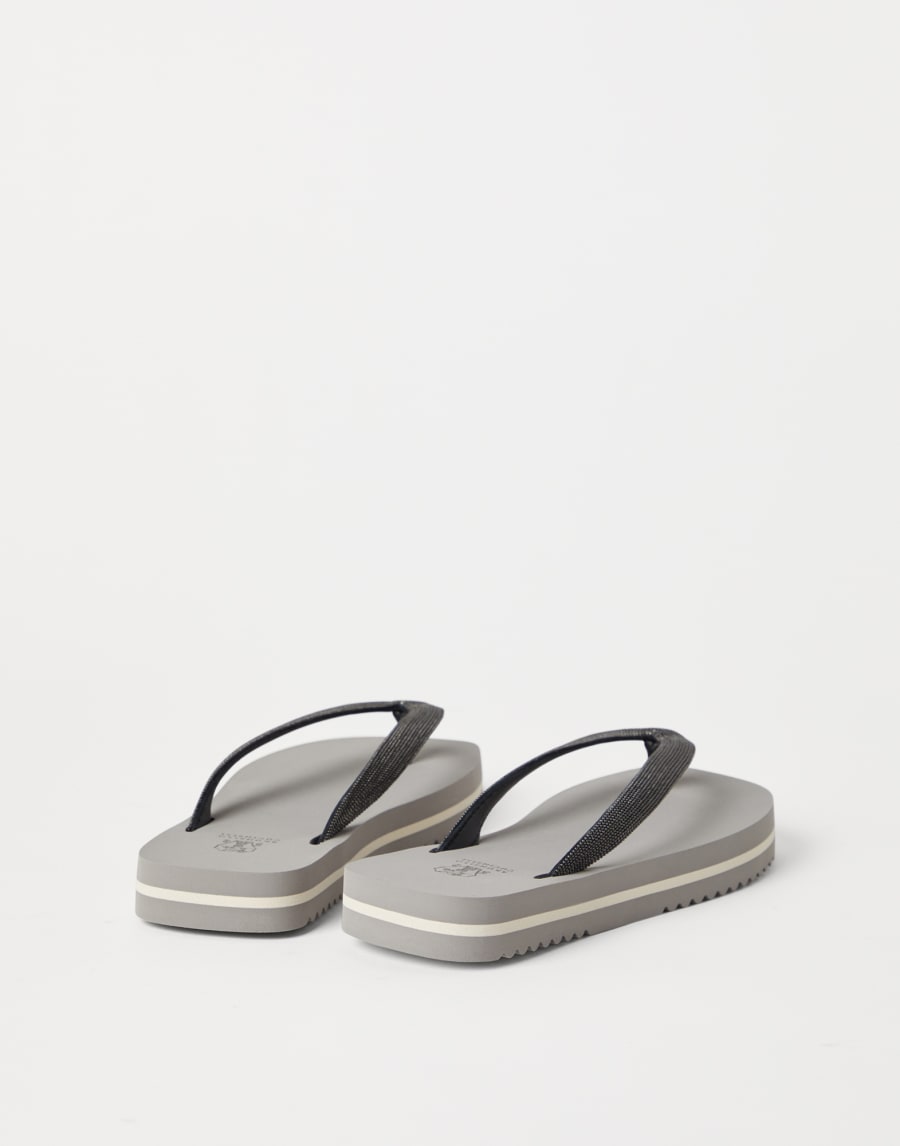 Precious flip flops Light Grey Lifestyle - Brunello Cucinelli