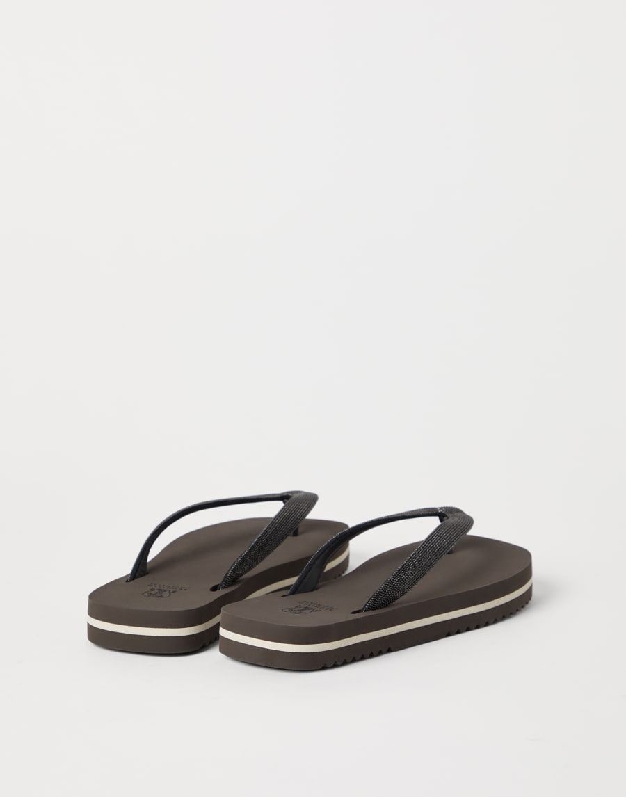 Precious flip flops Rust Brown Lifestyle - Brunello Cucinelli