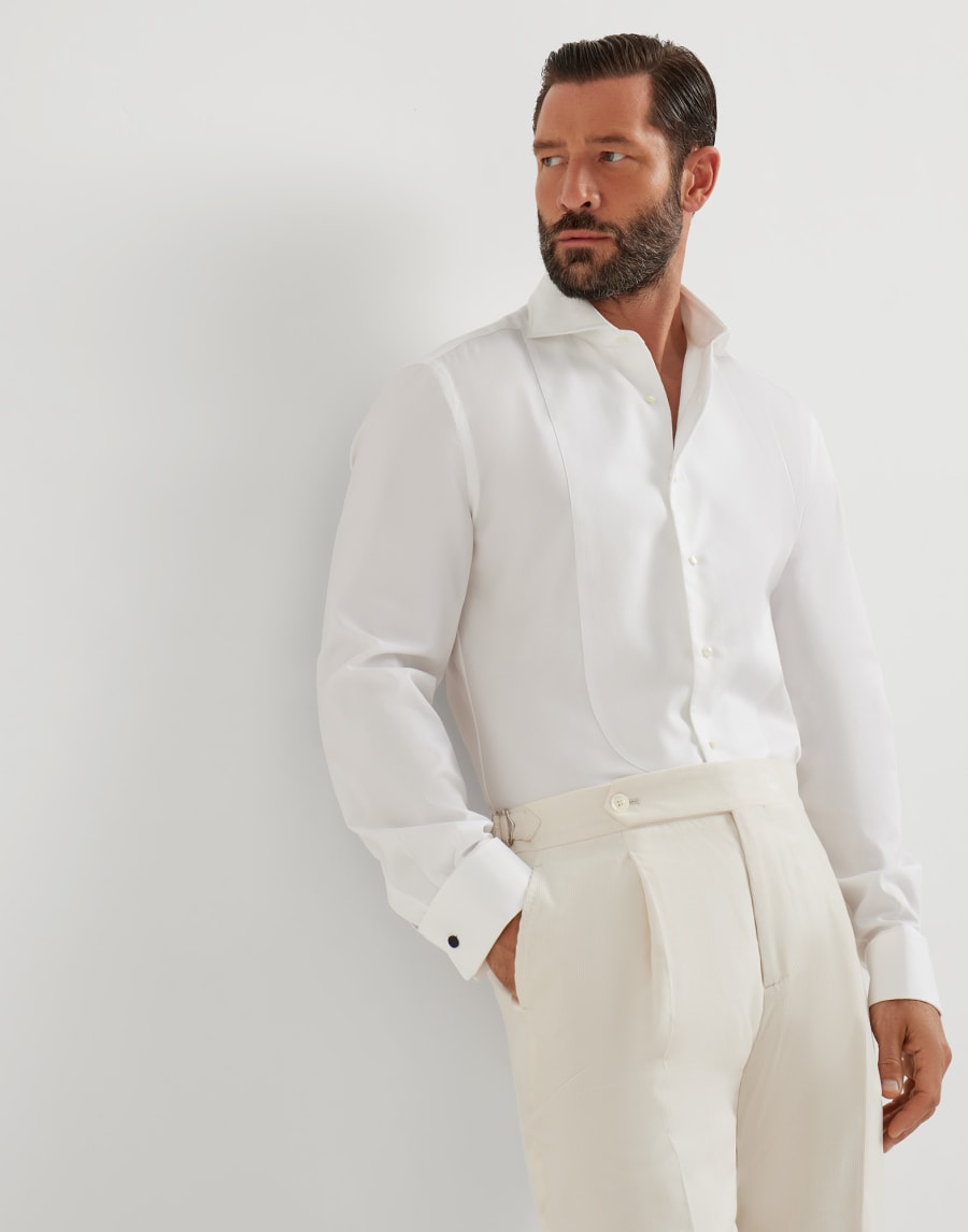 Рубашка для смокинга с плиссировкой Белый Мужчина - Brunello Cucinelli