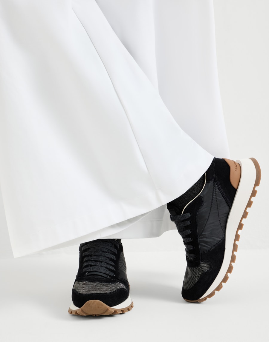 Suede and techno fabric runners Black Woman - Brunello Cucinelli