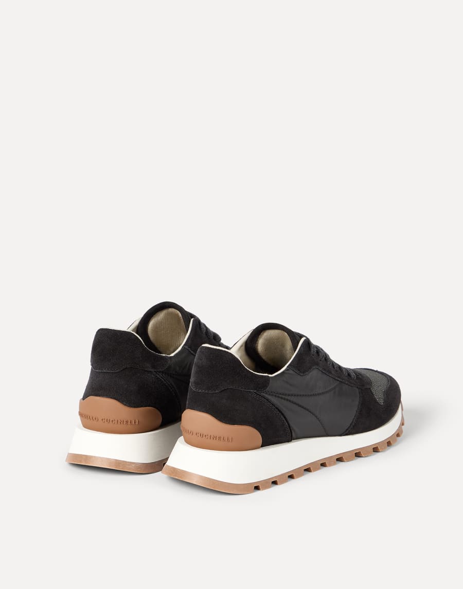 Suede and techno fabric runners Black Woman - Brunello Cucinelli