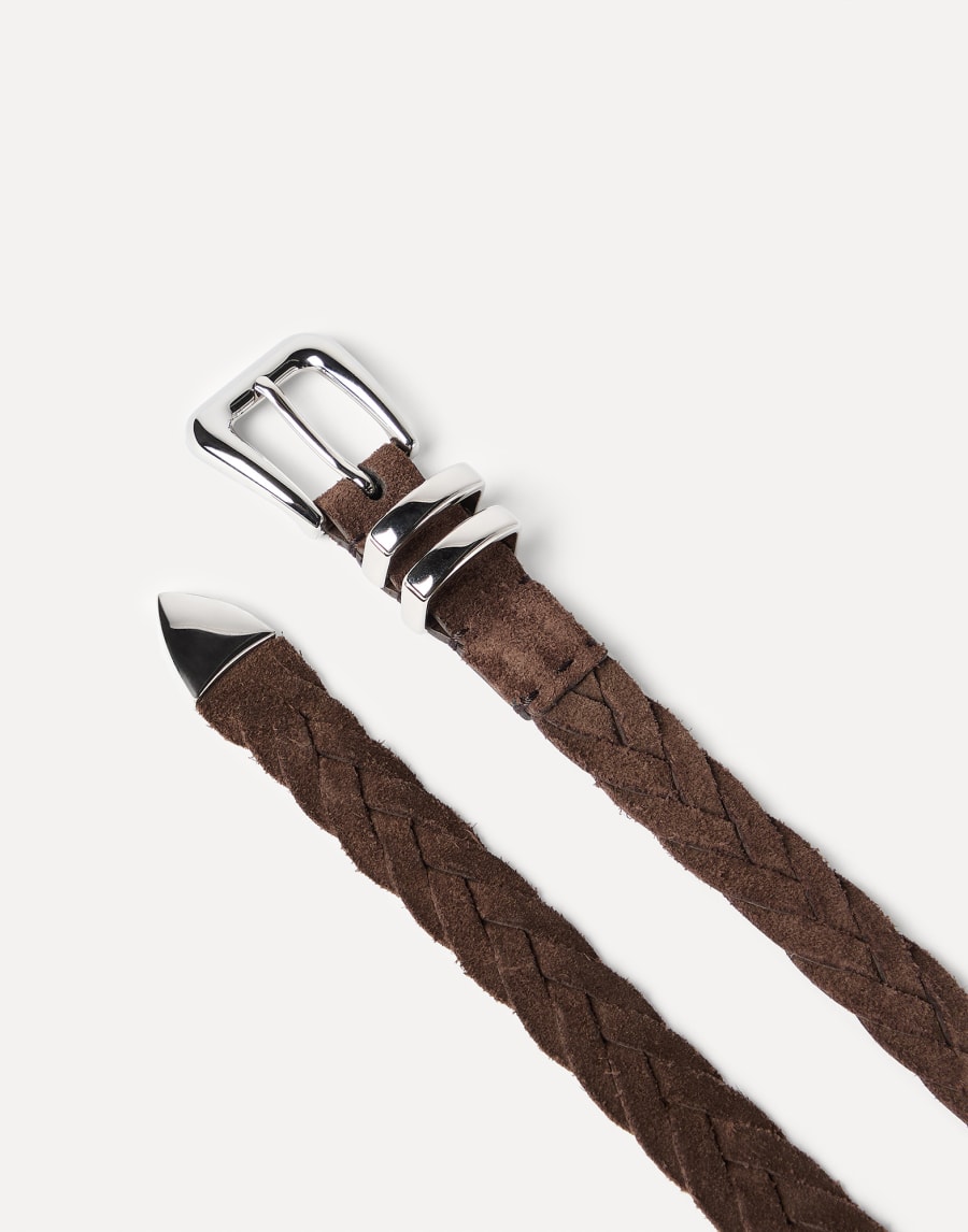 Reversed calfskin belt Rust Brown Man - Brunello Cucinelli