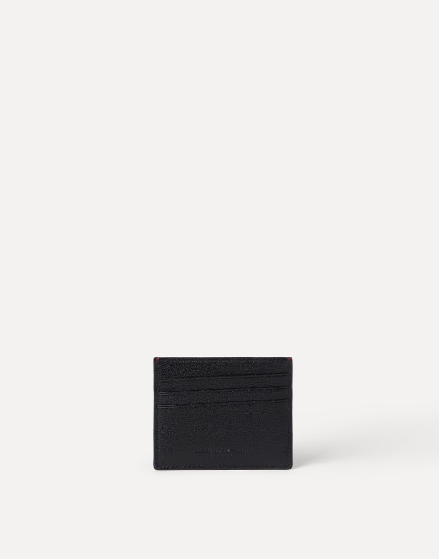 Grained leather card holder Black Man - Brunello Cucinelli