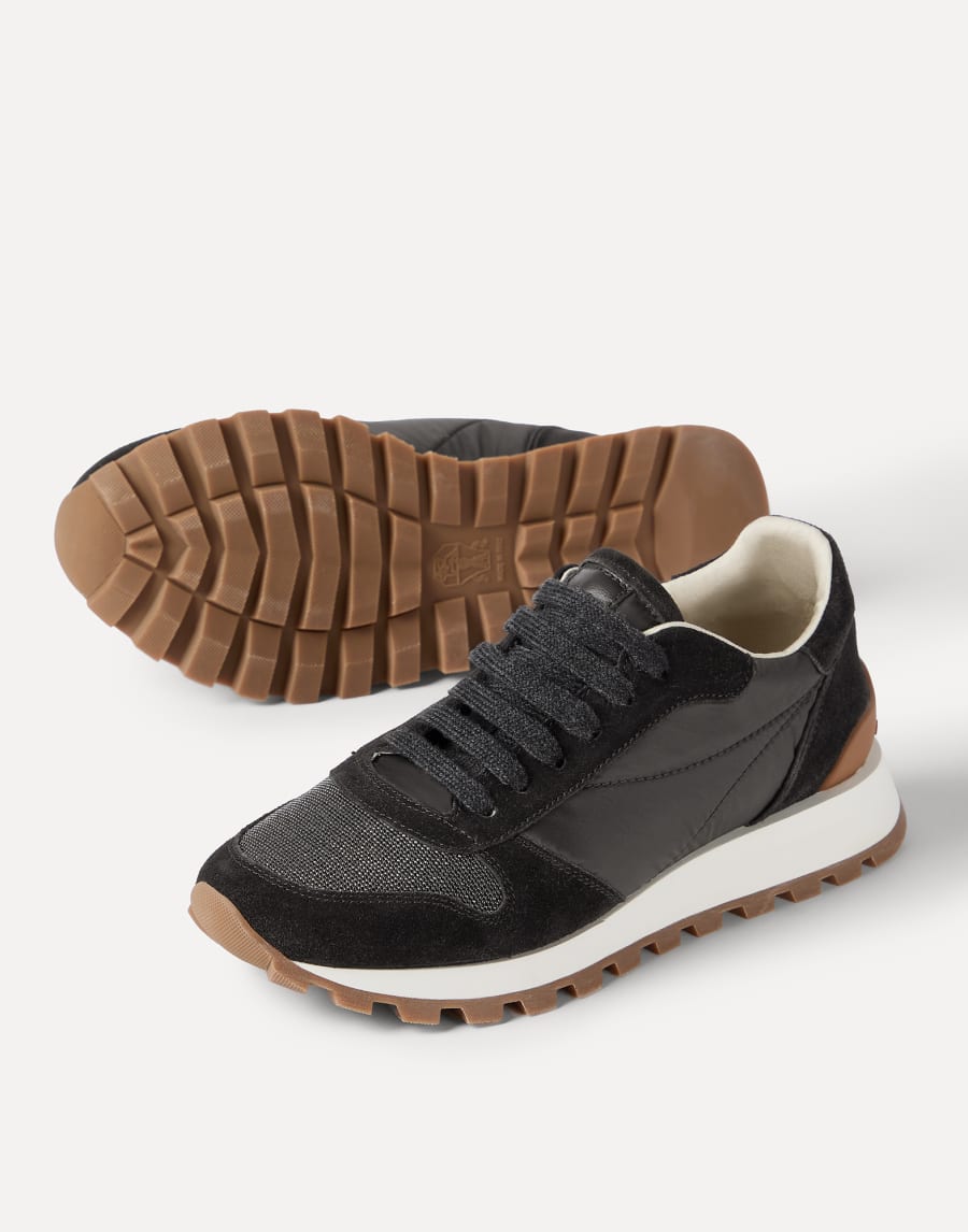 Suede and techno fabric runners Black Woman - Brunello Cucinelli