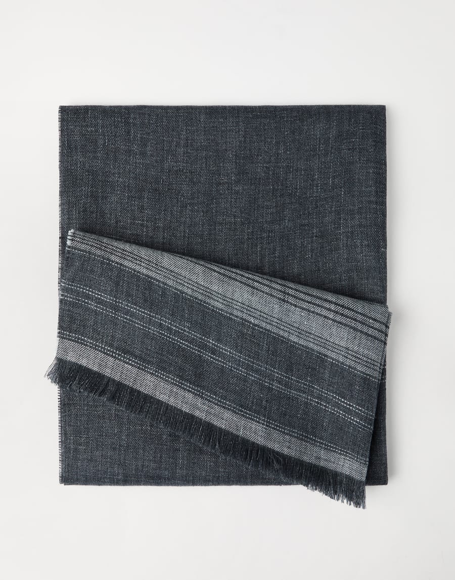 Linen scarf Anthracite Man - Brunello Cucinelli