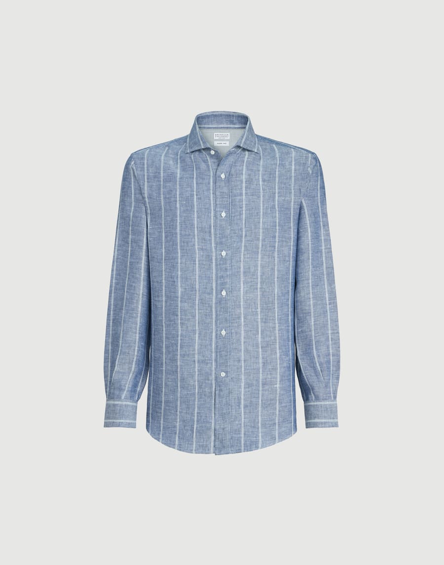 Chemise en sergé rayé Denim Homme - Brunello Cucinelli