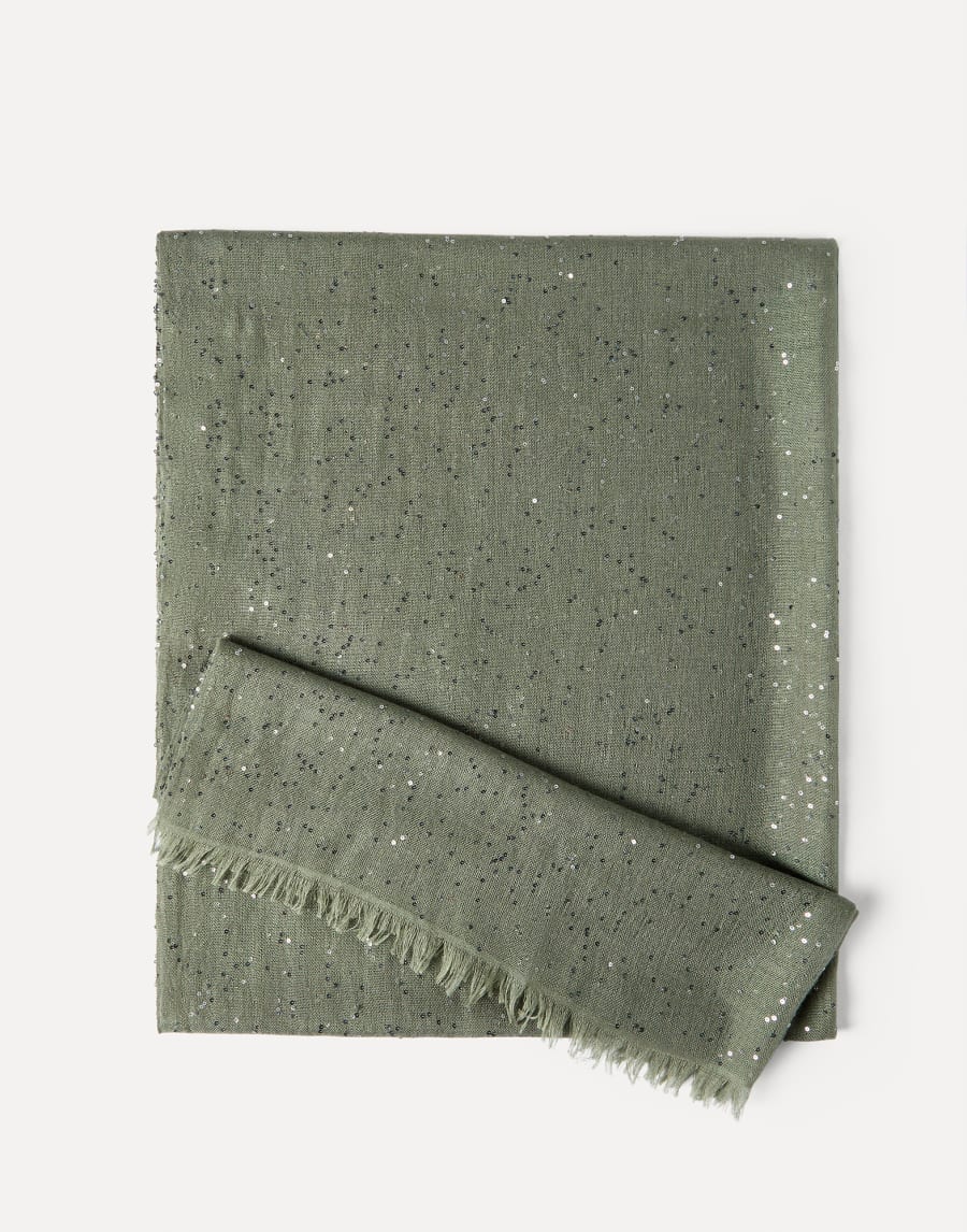 Шарф из кашемира и шелка Diamante Зеленый Женщина - Brunello Cucinelli