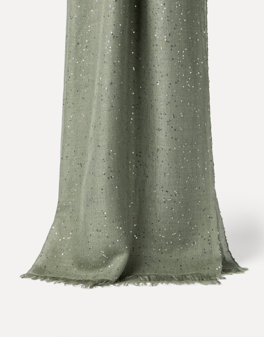 Шарф из кашемира и шелка Diamante Зеленый Женщина - Brunello Cucinelli