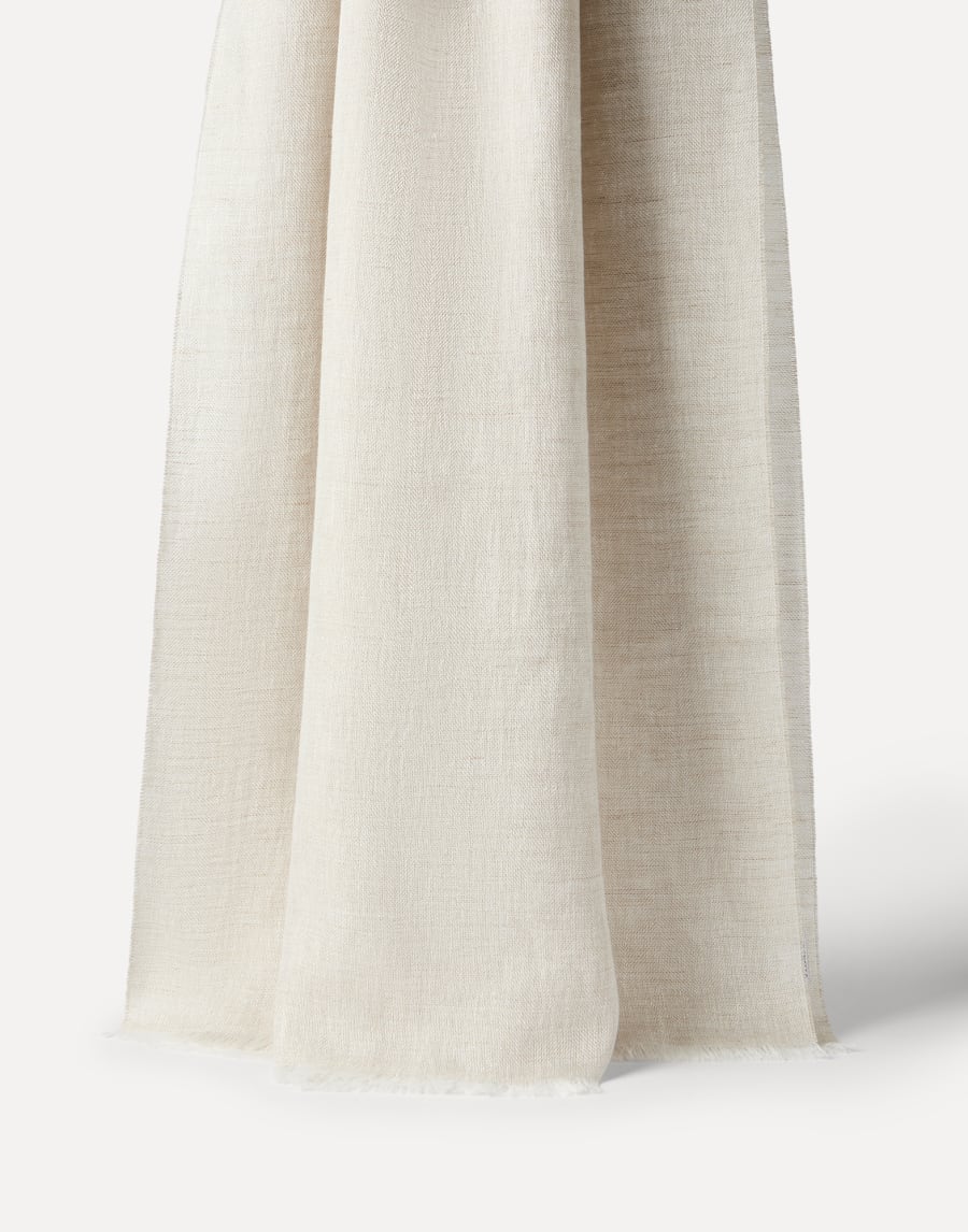 Sparkling linen scarf Beige Woman - Brunello Cucinelli