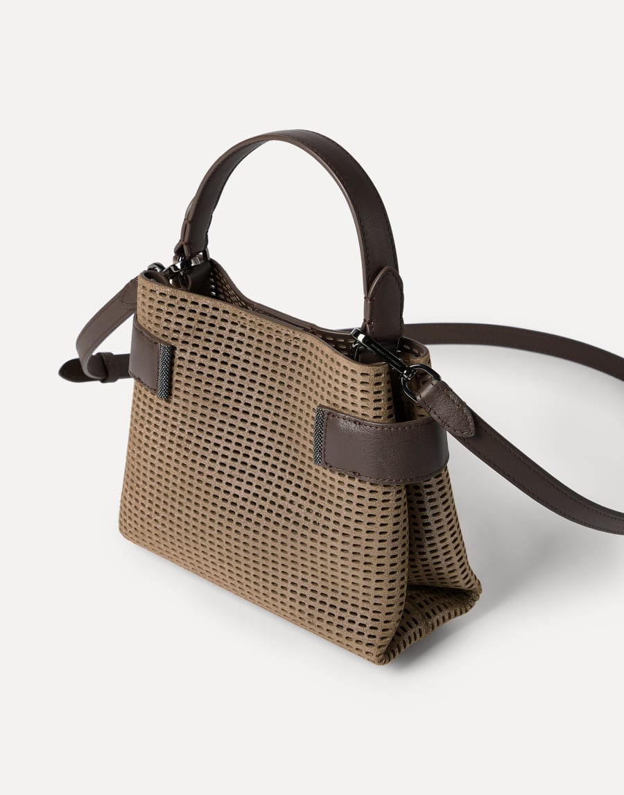 Leather Essence small top-handle bag Brown Woman - Brunello Cucinelli