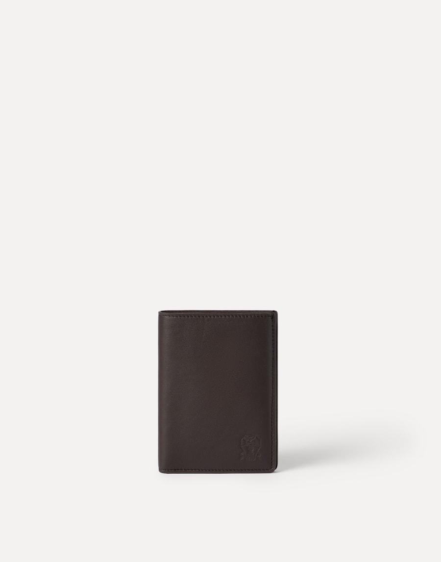 Calfskin passport holder Rust Brown Man - Brunello Cucinelli