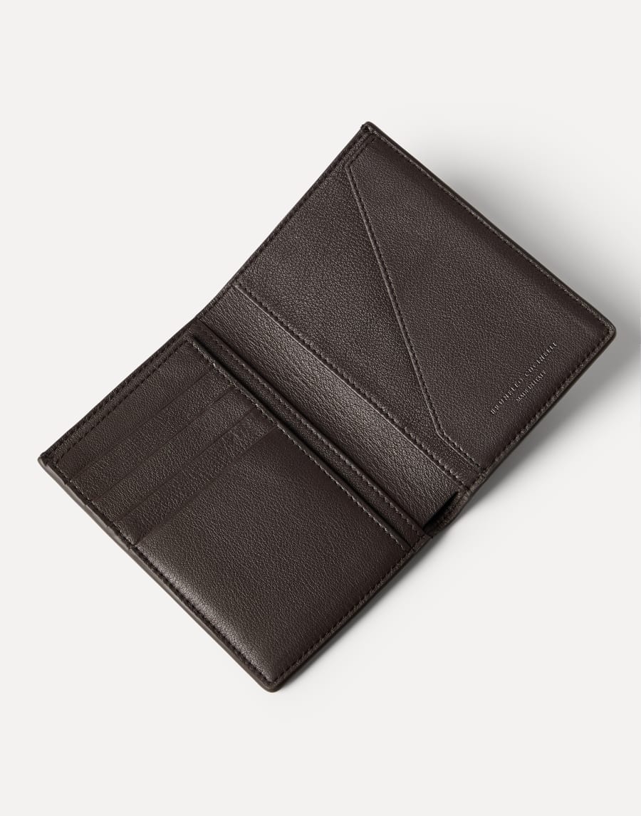 Calfskin passport holder Rust Brown Man - Brunello Cucinelli