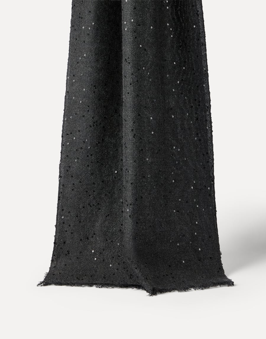 Echarpe en cachemire et soie Diamante Anthracite Femme - Brunello Cucinelli