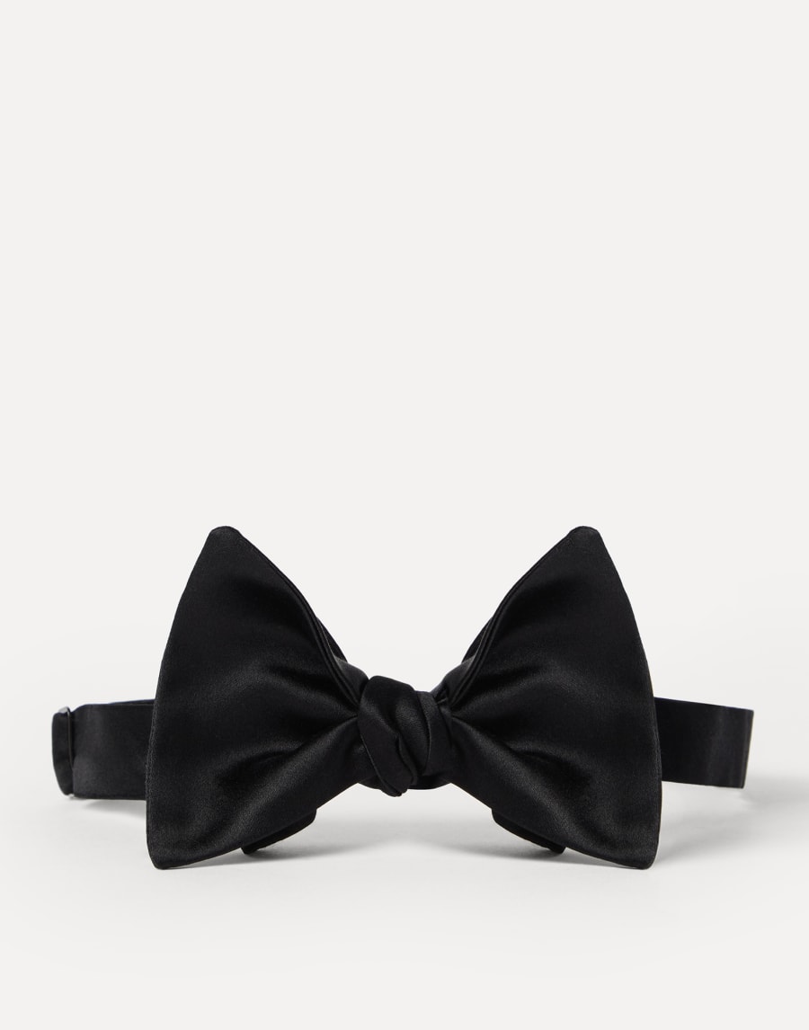 Cotton and silk satin bow tie Black Man - Brunello Cucinelli