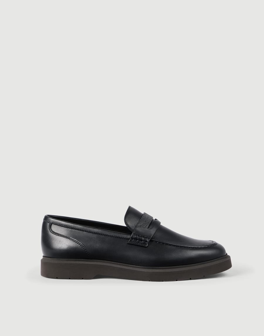 Penny loafers en nappa ornés de Monile Noir Femme - Brunello Cucinelli