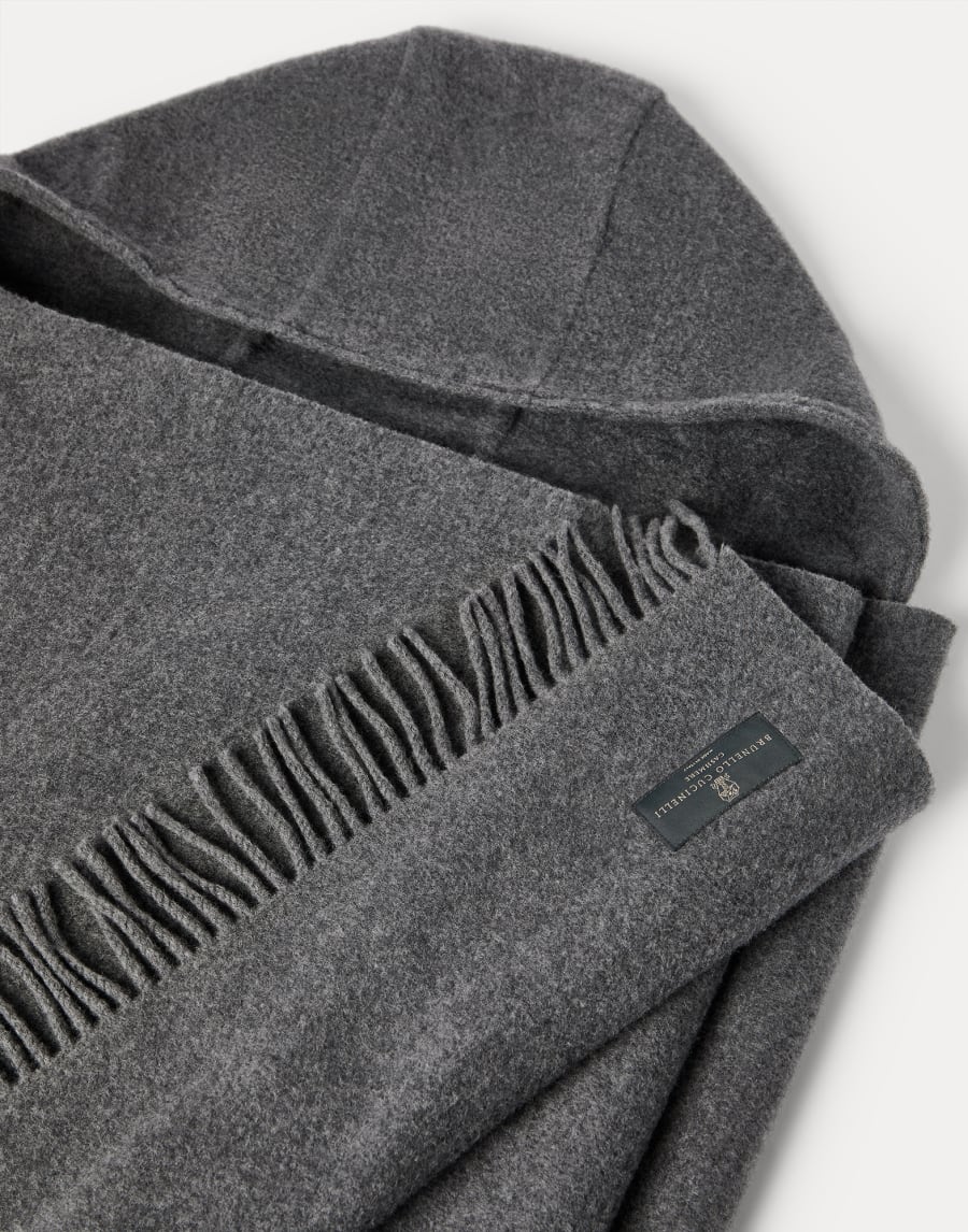 Шарф из трикотажа с капюшоном Антрацит Женщина - Brunello Cucinelli