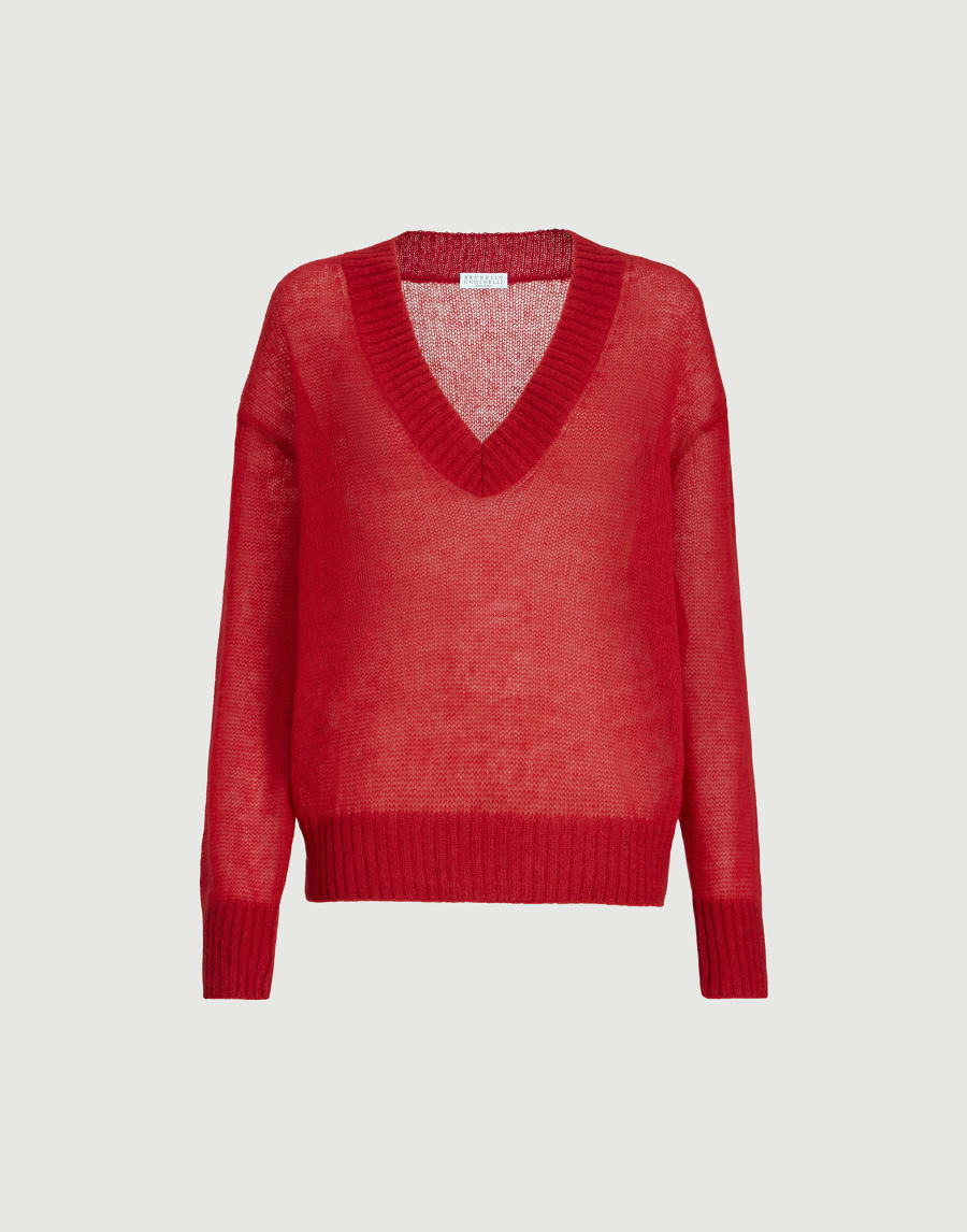 Virgin wool and mohair sweater Red Woman - Brunello Cucinelli