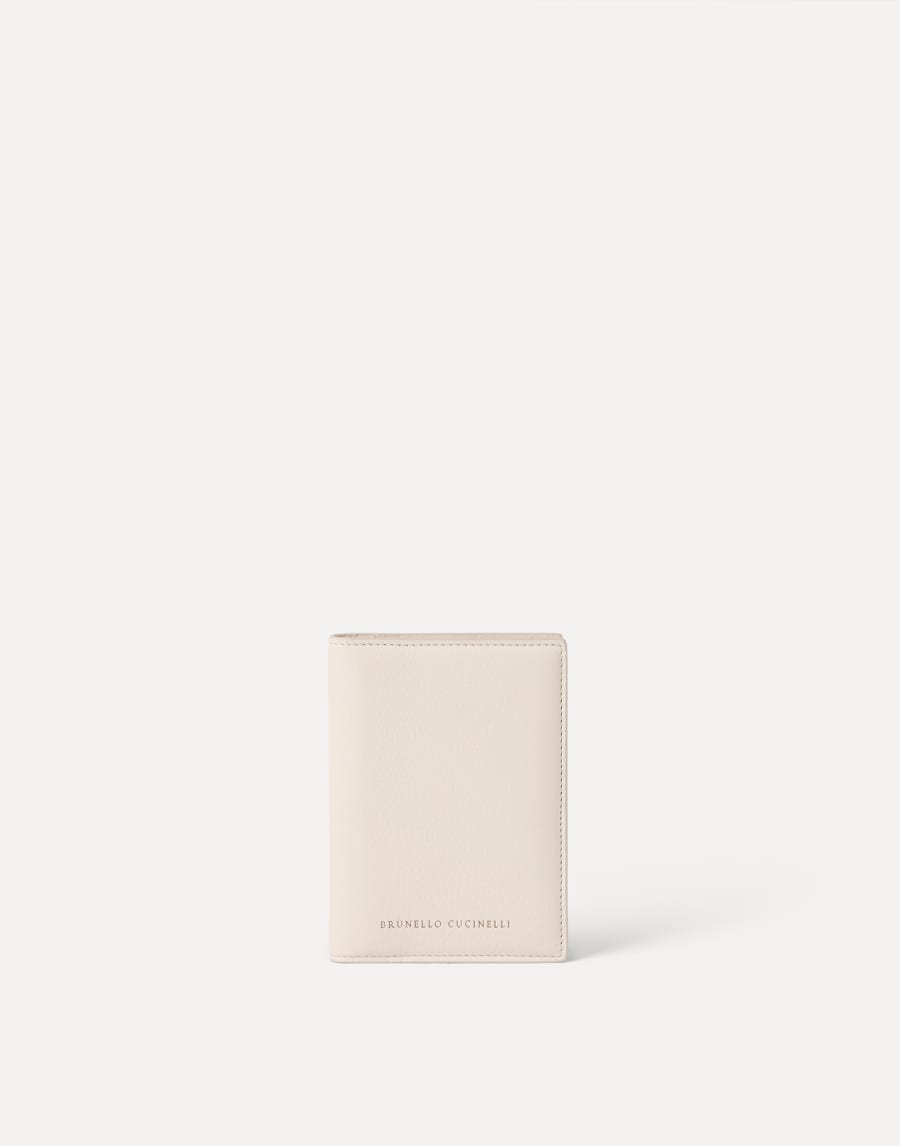 Calfskin passport holder Ivory Woman - Brunello Cucinelli