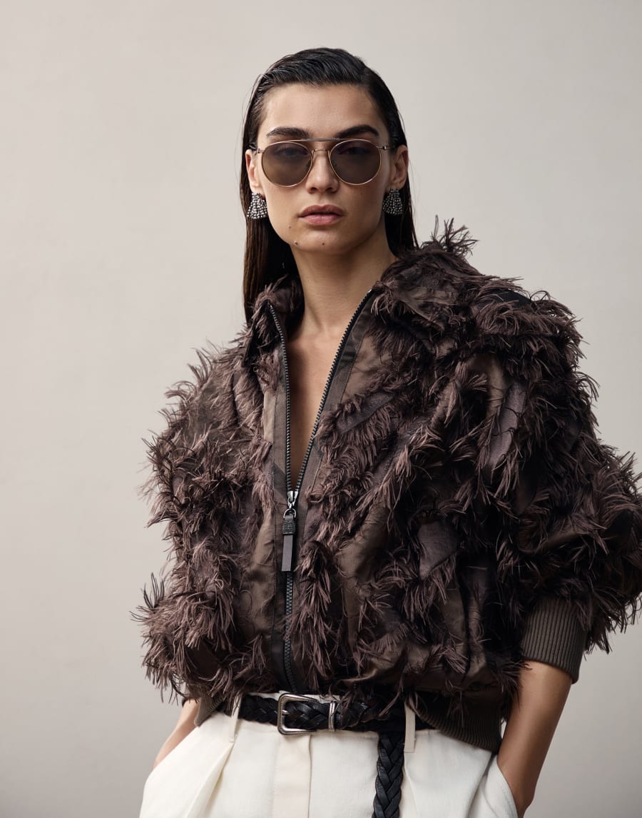 Occhiale da sole rotondo in titanio Oro Rosa Occhiali - Brunello Cucinelli