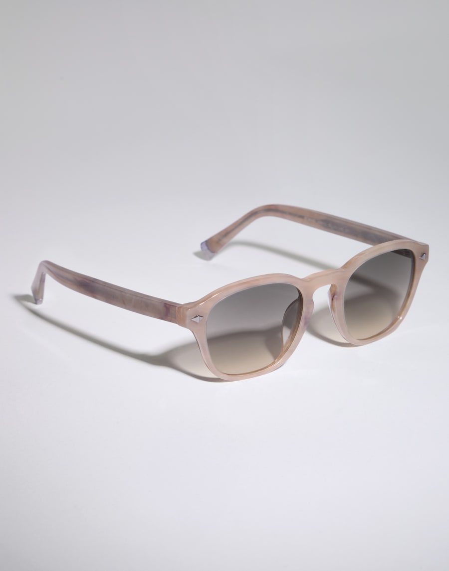 Round acetate sunglasses Cashmere Beige Eyewear - Brunello Cucinelli