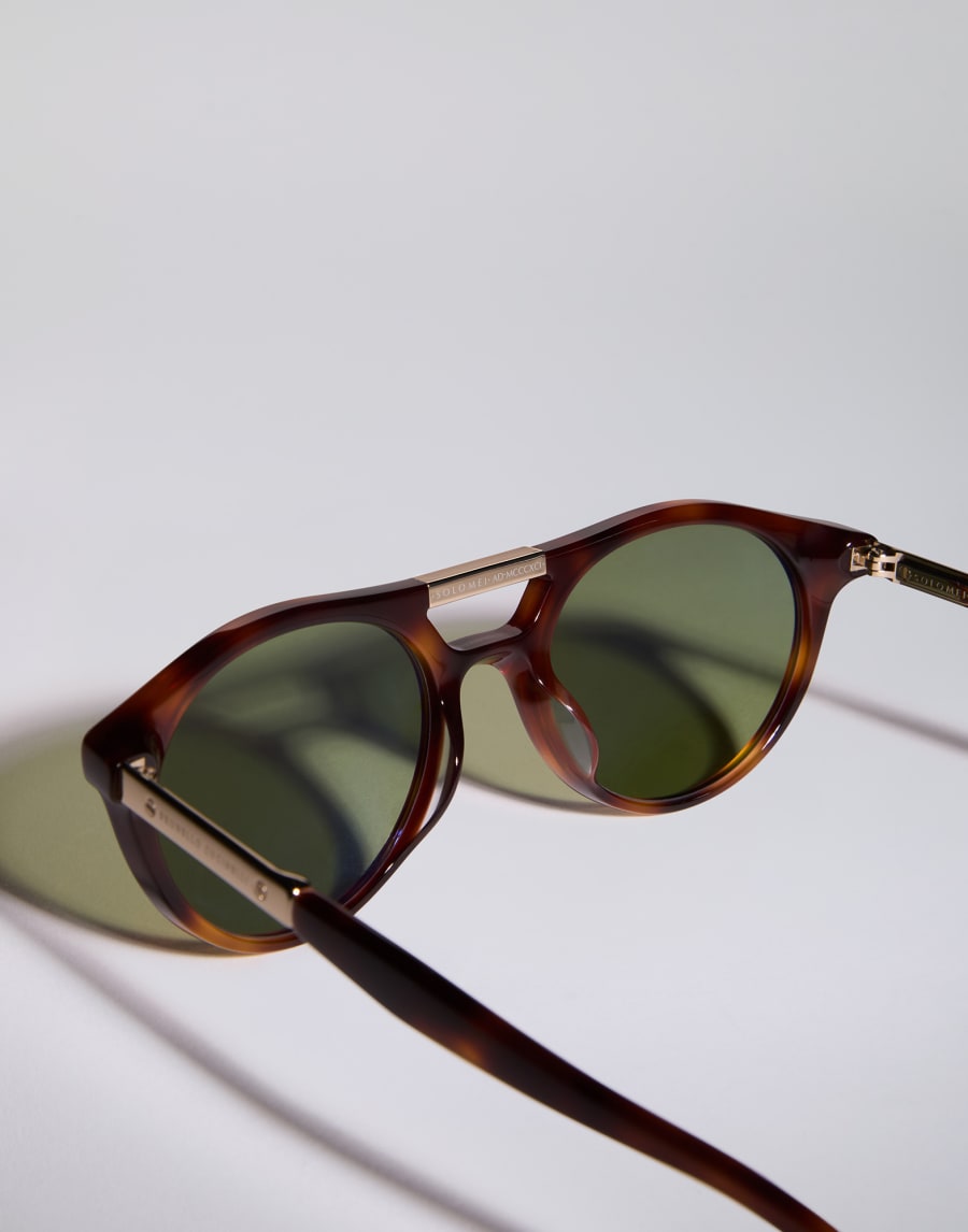 Occhiale da sole in acetato Havana Occhiali - Brunello Cucinelli