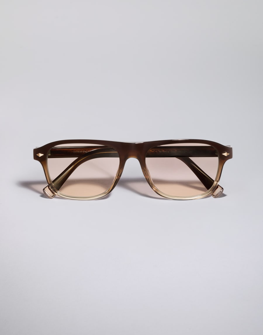 Rechteckige Azetatbrille Brown Fade Brillen - Brunello Cucinelli