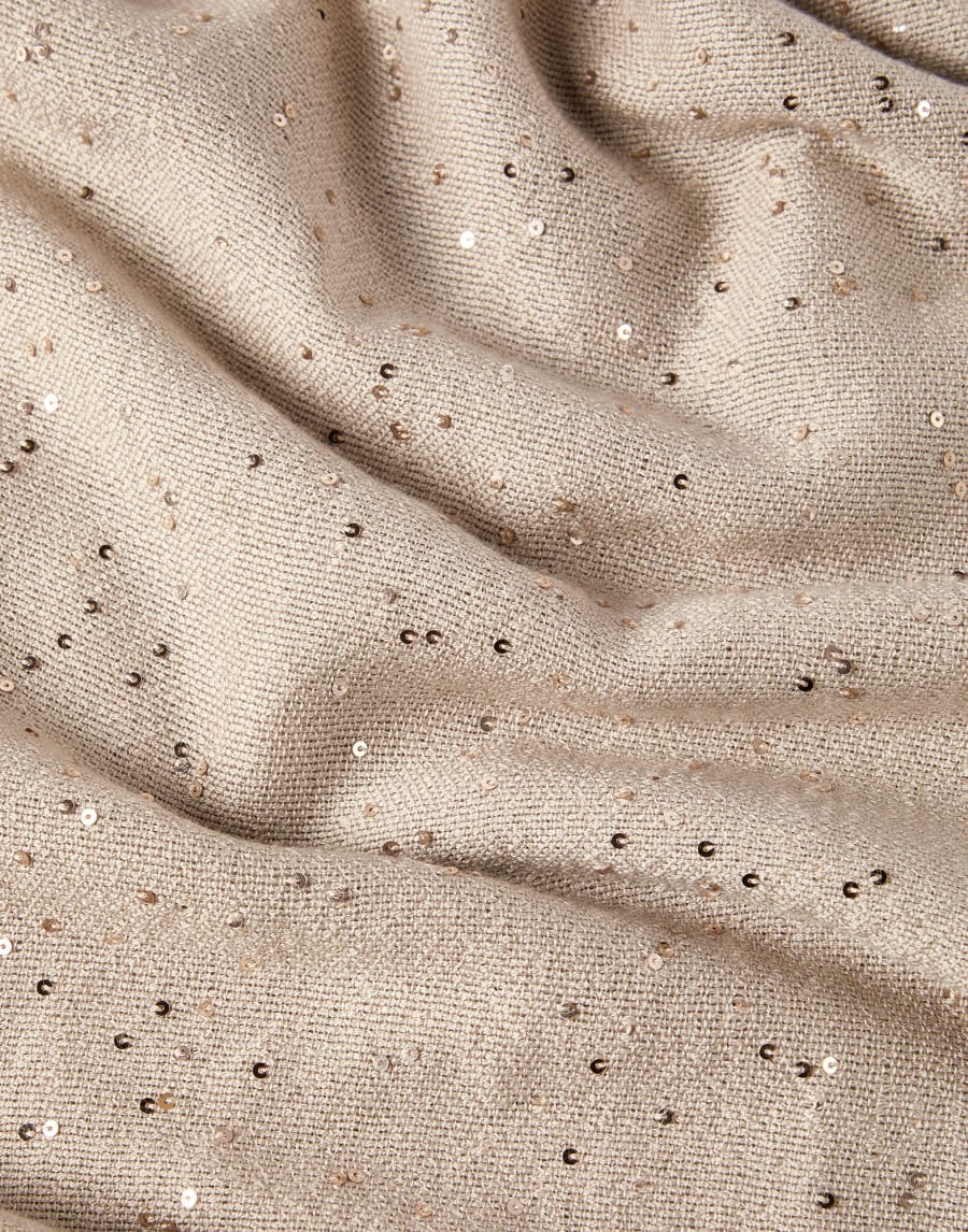 Cashmere and silk Diamond yarn scarf Beige Woman - Brunello Cucinelli