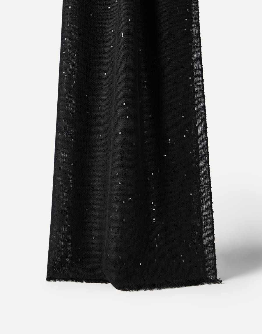 Echarpe en cachemire et soie Diamante Noir Femme - Brunello Cucinelli