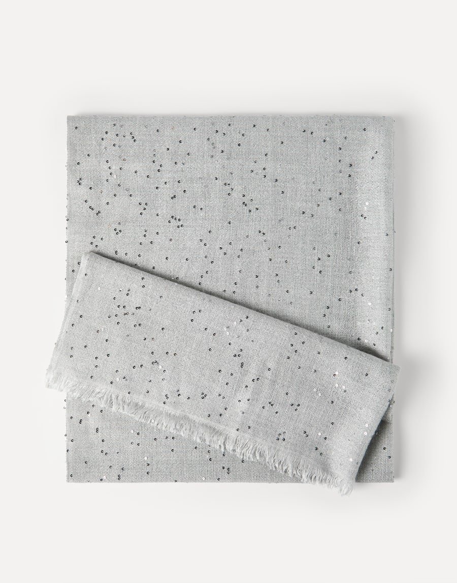 Echarpe en cachemire et soie Diamante Gris Clair Femme - Brunello Cucinelli