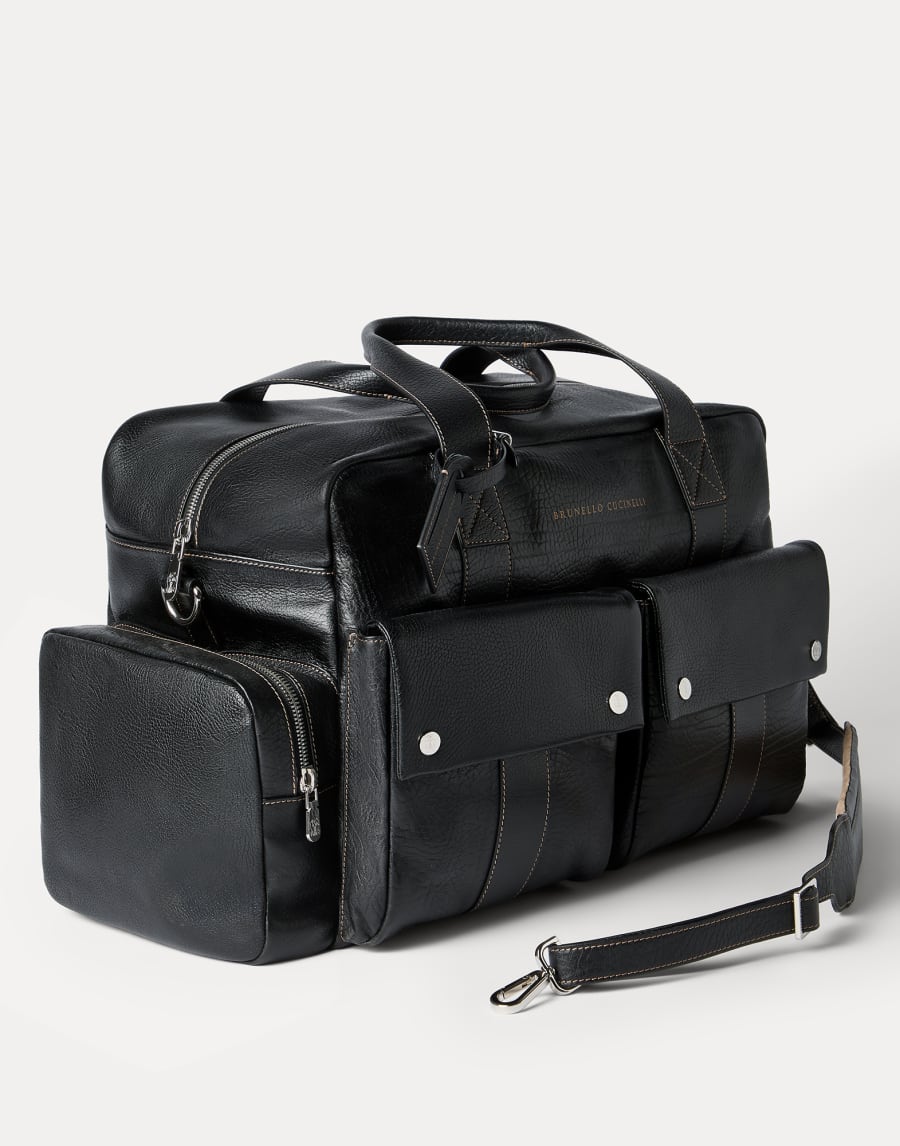 Grained calfskin leisure bag Black Man - Brunello Cucinelli