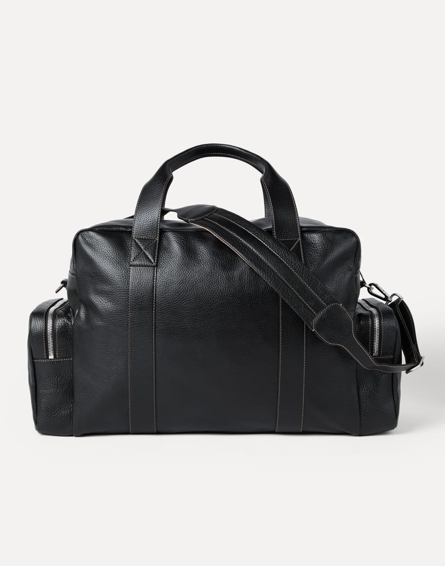 Grained calfskin leisure bag Black Man - Brunello Cucinelli