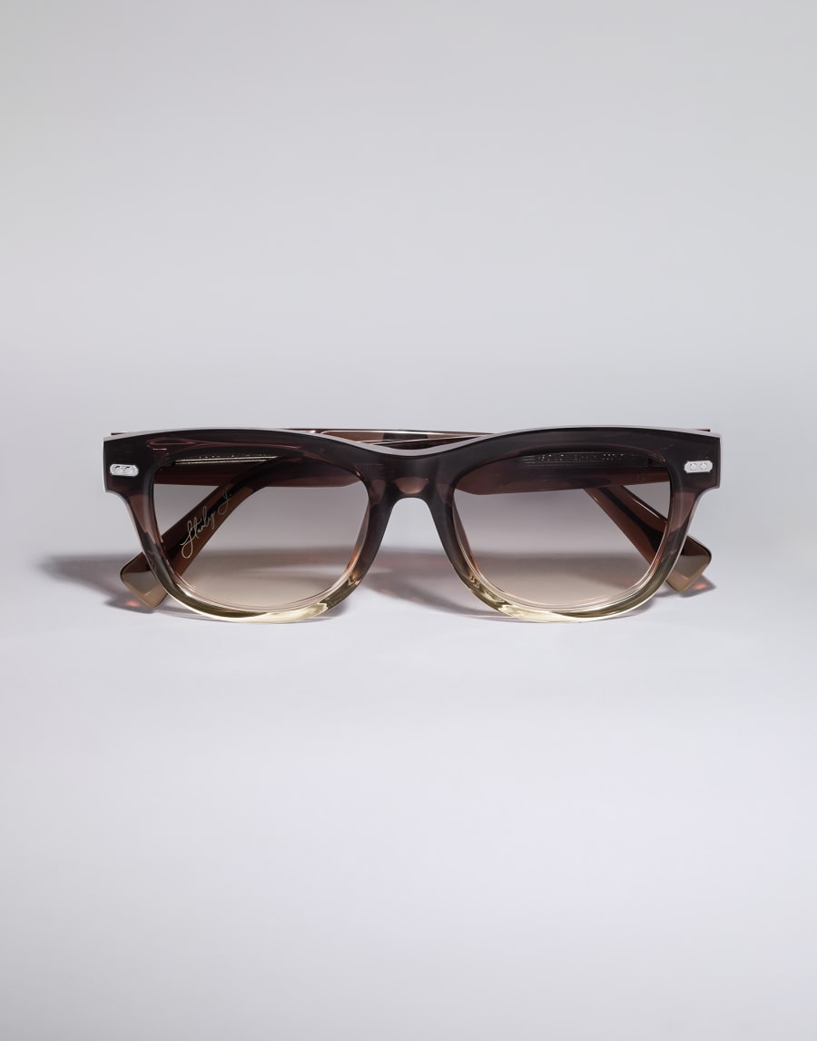 Occhiale da sole Stanley J. in acetato Brown Fade Occhiali - Brunello Cucinelli