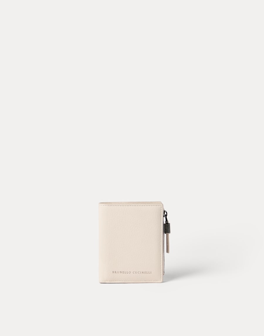 Compact Calfskin wallet Ivory Woman - Brunello Cucinelli