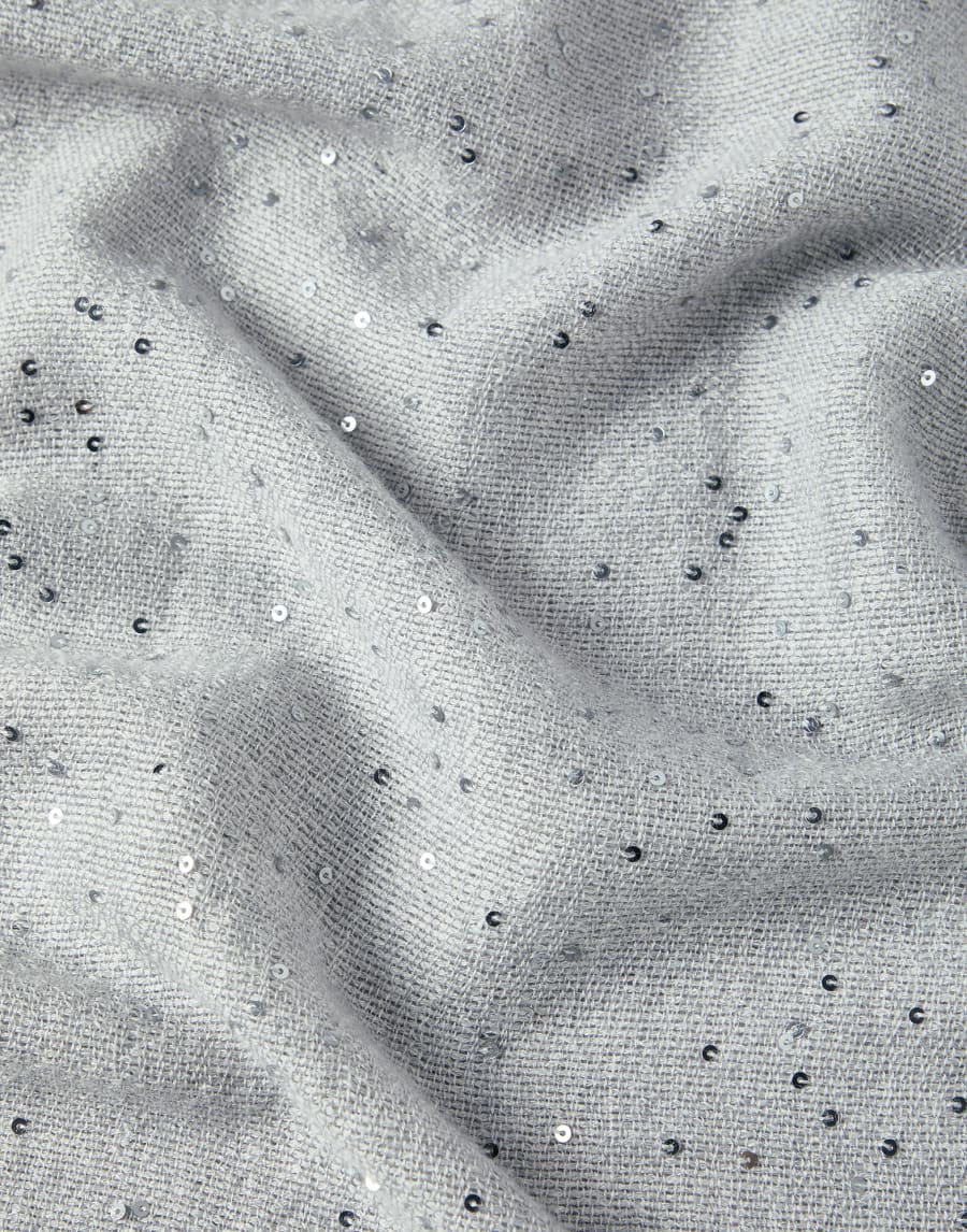 Cashmere and silk Diamond yarn scarf Fog Woman - Brunello Cucinelli