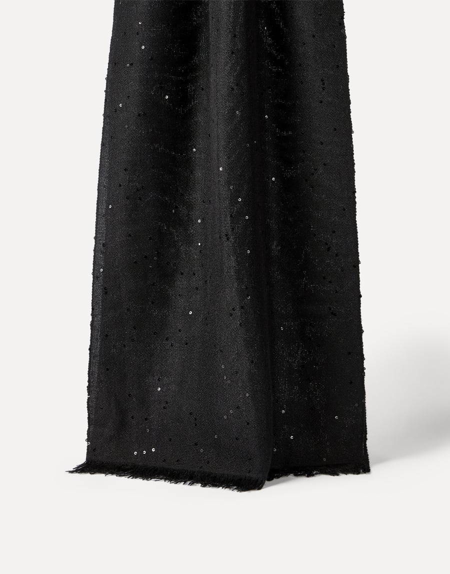 Шарф из кашемира и шелка Diamante Чёрный Женщина - Brunello Cucinelli