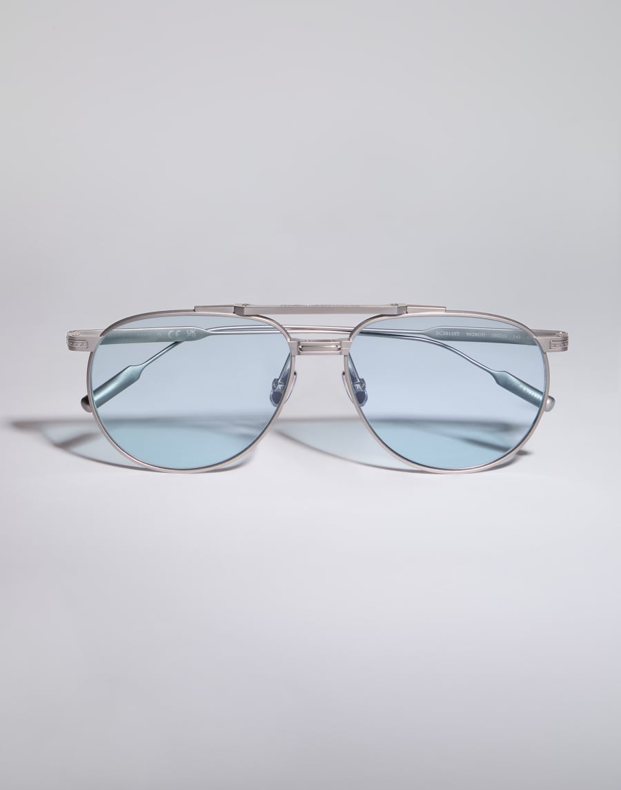 Sunglasses with photochromic lenses Satin Silver Eyewear - Brunello Cucinelli