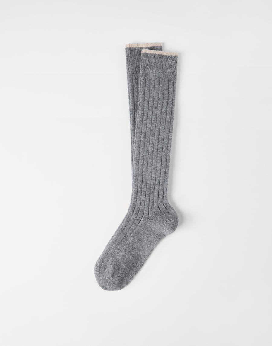 Cashmere knit socks Medium Grey Man - Brunello Cucinelli