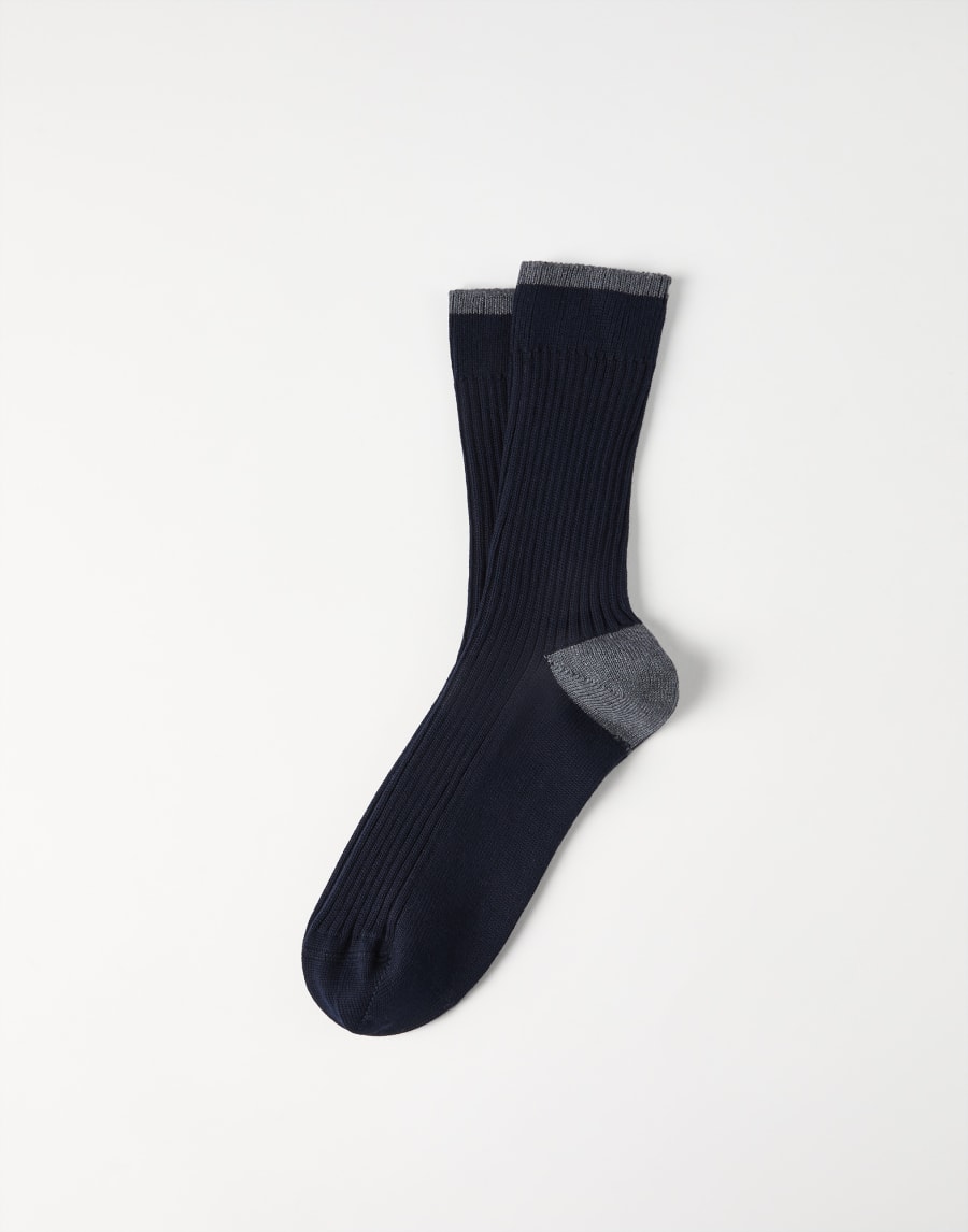 Cotton socks Navy Blue Man - Brunello Cucinelli