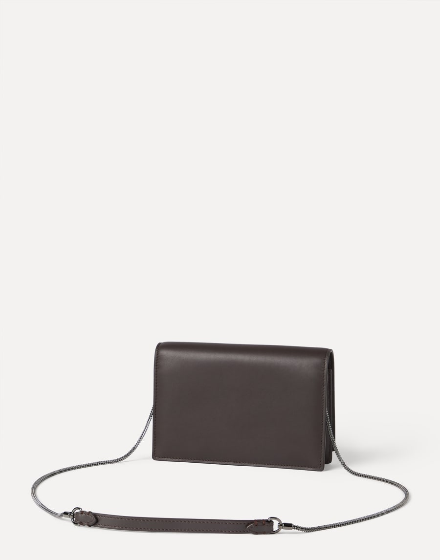 Calfskin wallet with monili Brown Woman - Brunello Cucinelli