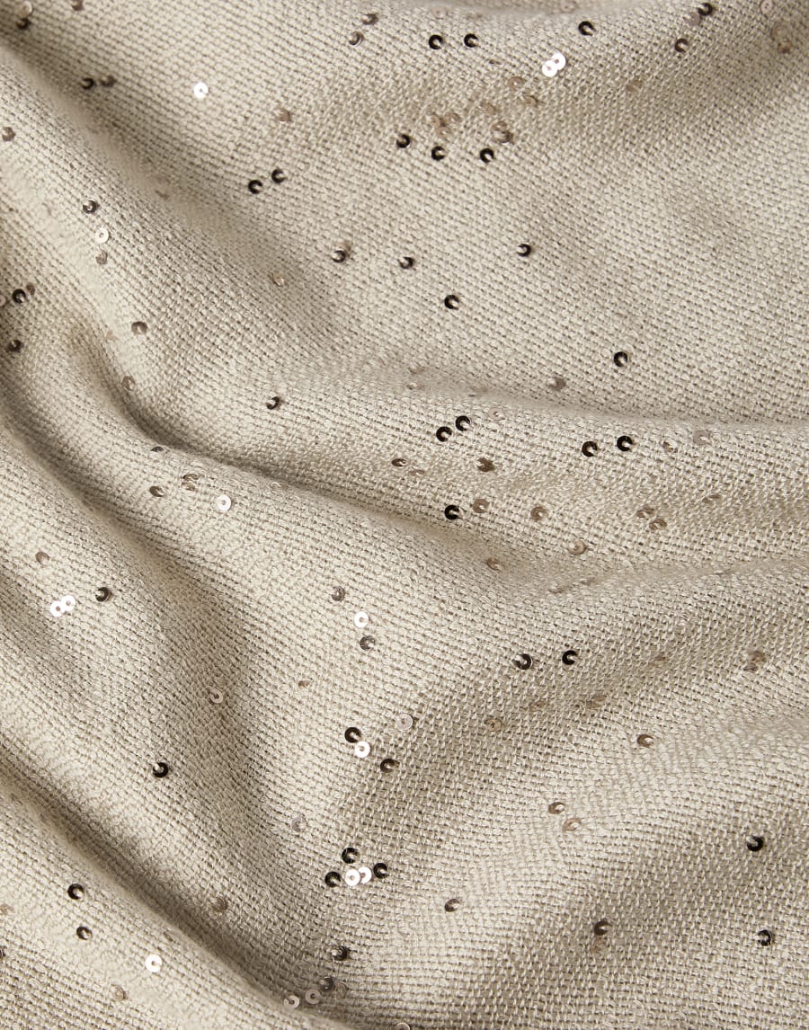 Cashmere and silk Diamond yarn scarf Buff Woman - Brunello Cucinelli