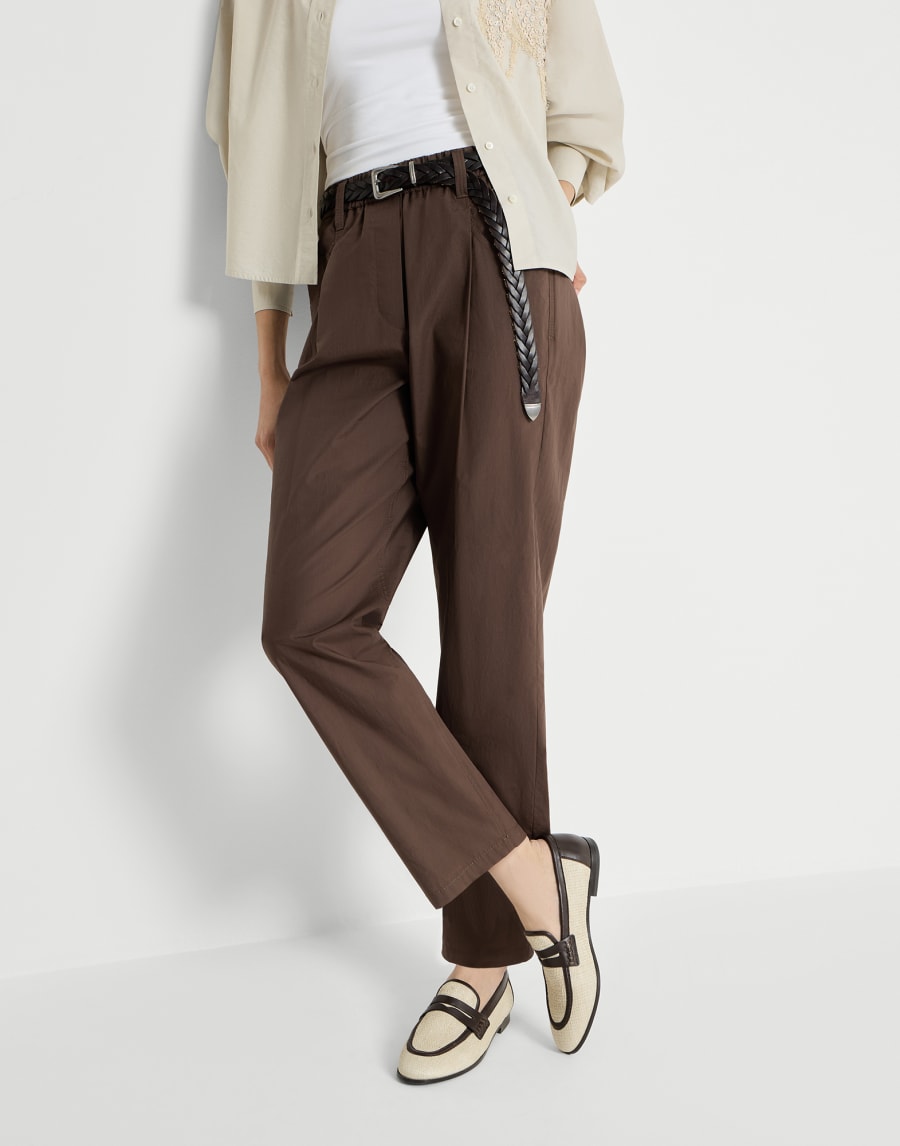 Five-pocket Track trousers Chocolate Woman - Brunello Cucinelli