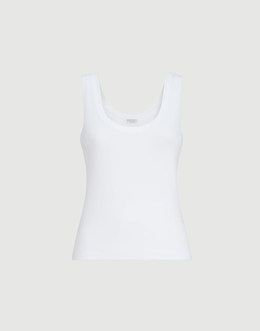 Ribbed jersey top White Woman - Brunello Cucinelli