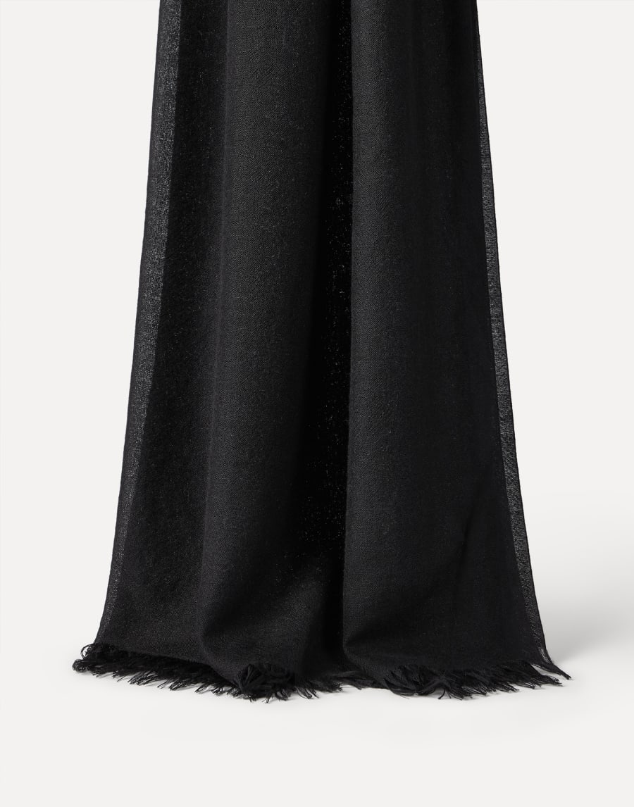 Écharpe en cachemire et soie Noir Femme - Brunello Cucinelli