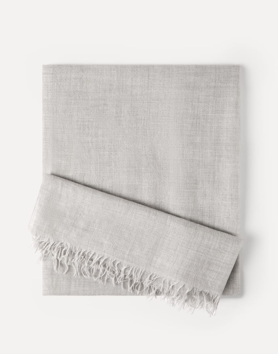 Écharpe en cachemire et soie Gris Clair Femme - Brunello Cucinelli