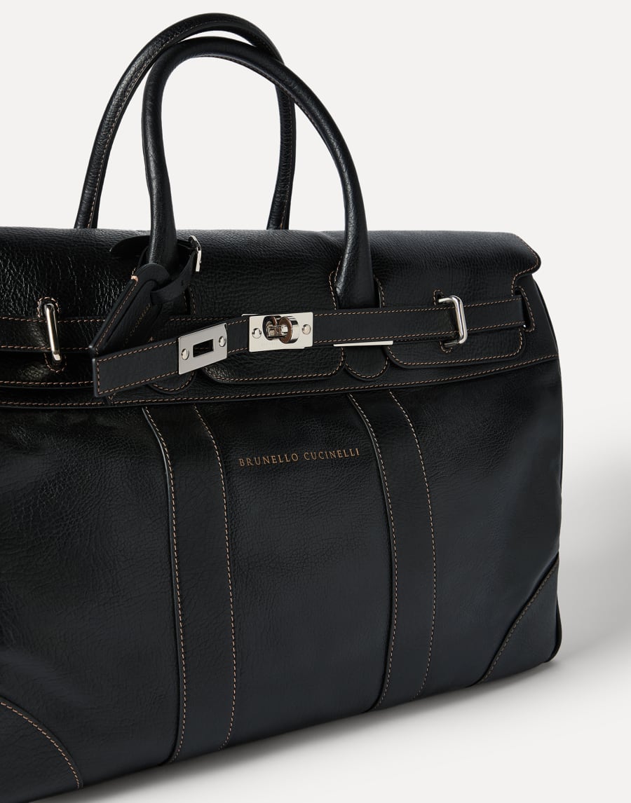 Grained calfskin country bag Black Man - Brunello Cucinelli