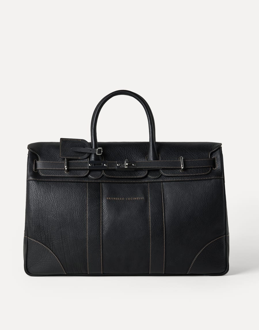 Grained calfskin country bag Black Man - Brunello Cucinelli