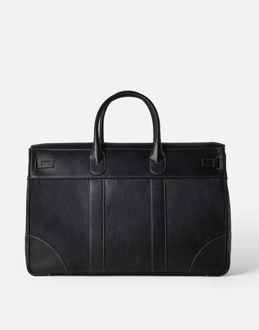 Grained calfskin country bag Black Man - Brunello Cucinelli